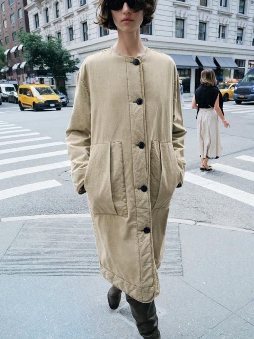 Zara Faded Cotton Blend Coat